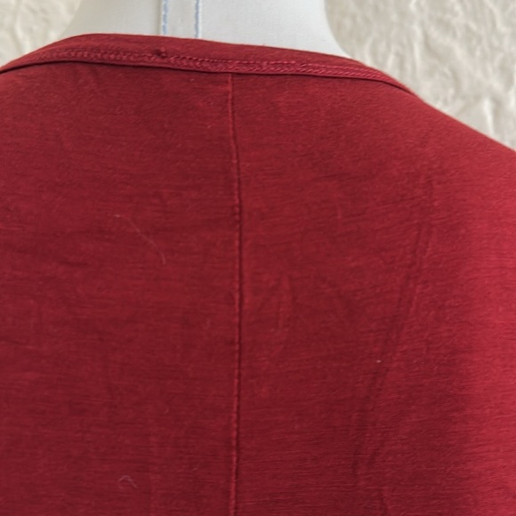 MaxMara Cranberry Red Short Sleeve French Seam T-Shirt Medium - Picture 5 of 10